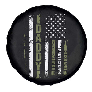 Daddy Husband Protector Hero Spare Tire Cover Fathers Day Vintage American Flag