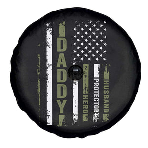 Daddy Husband Protector Hero Spare Tire Cover Fathers Day Vintage American Flag