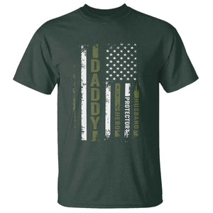 Daddy Husband Protector Hero T Shirt Fathers Day Vintage American Flag
