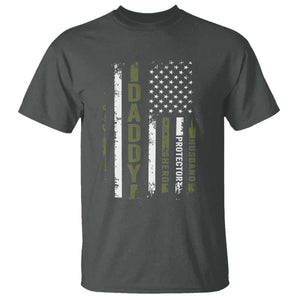 Daddy Husband Protector Hero T Shirt Fathers Day Vintage American Flag