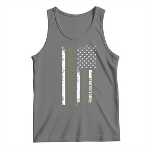 Daddy Husband Protector Hero Tank Top Fathers Day Vintage American Flag