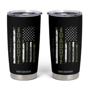 Daddy Husband Protector Hero Tumbler Cup Fathers Day Vintage American Flag