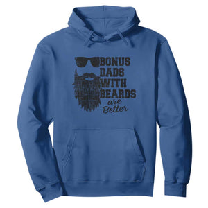 Bonus Dads With Beards Are Better Hoodie Retro Step Dad Fathers Day