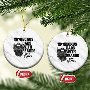Bonus Dads With Beards Are Better Ceramic Ornament Retro Step Dad Fathers Day