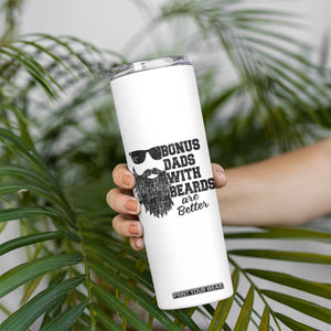 Bonus Dads With Beards Are Better Skinny Tumbler Retro Step Dad Fathers Day