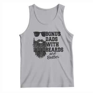 Bonus Dads With Beards Are Better Tank Top Retro Step Dad Fathers Day