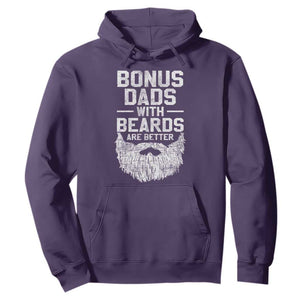 Bonus Dads With Beards Are Better Hoodie Funny Stepdad Stepfather Fathers Day TS10 Purple Print Your Wear