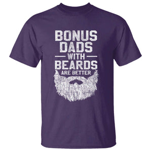 Bonus Dads With Beards Are Better T Shirt Funny Stepdad Stepfather Fathers Day TS10 Purple Print Your Wear