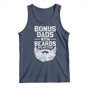 Bonus Dads With Beards Are Better Tank Top Funny Stepdad Stepfather Fathers Day