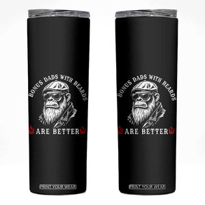 Bonus Dad Gifts Skinny Tumbler Retro Bigfoot Stepdad With Beards Are Better TS10 Black Print Your Wear