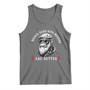 Bonus Dad Gifts Tank Top Retro Bigfoot Stepdad With Beards Are Better TS10 Black Heather Print Your Wear