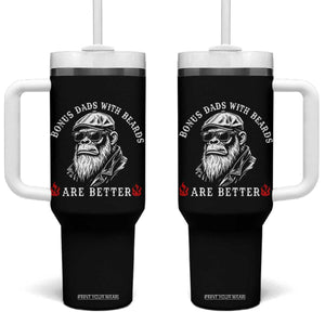 Bonus Dad Gifts Tumbler With Handle Retro Bigfoot Stepdad With Beards Are Better TS10 One Size: 40 oz Black Print Your Wear