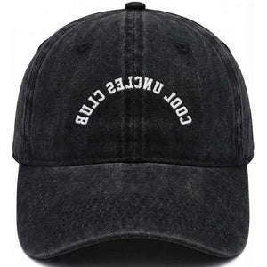 Cool Uncles Club Washed Cotton Baseball Cap Gifts For Uncle Retro Upside Down Text