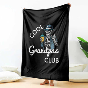 Cool Grandpas Club Throw Blanket Fathers Day Best Grandpa Skeleton