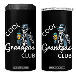 Cool Grandpas Club 4 in 1 Can Cooler Tumbler Fathers Day Best Grandpa Skeleton