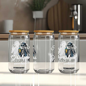 Cool Grandpas Club Glass Can Fathers Day Best Grandpa Skeleton