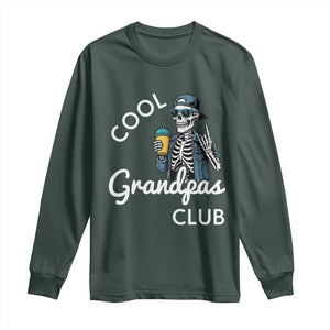Cool Grandpas Club Long Sleeve Shirt Fathers Day Best Grandpa Skeleton