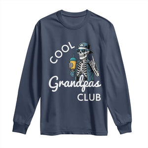 Cool Grandpas Club Long Sleeve Shirt Fathers Day Best Grandpa Skeleton