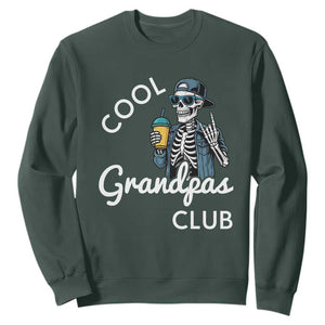 Cool Grandpas Club Sweatshirt Fathers Day Best Grandpa Skeleton