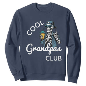 Cool Grandpas Club Sweatshirt Fathers Day Best Grandpa Skeleton