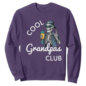 Cool Grandpas Club Sweatshirt Fathers Day Best Grandpa Skeleton