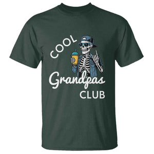 Cool Grandpas Club T Shirt Fathers Day Best Grandpa Skeleton