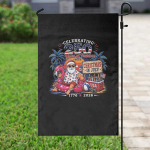 Christmas In July 250 Years 1776 2026 Patriotic Santa Flamingo Float Summer Xmas Garden Flag