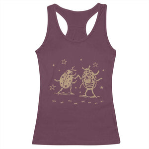 Dancing Lady Bugs Happy Little Insects Nature Lovers Racerback Tank Top