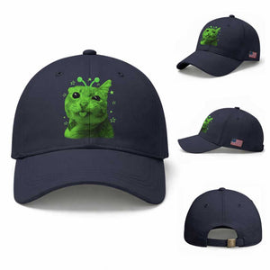 Funny Alien Cat Meme Retro Y2K Vintage Space Kitty Baseball Cap