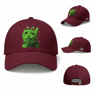 Funny Alien Cat Meme Retro Y2K Vintage Space Kitty Baseball Cap