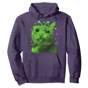 Funny Alien Cat Meme Retro Y2K Vintage Space Kitty Hoodie