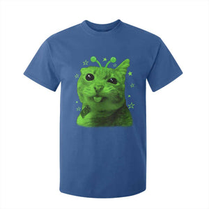 Funny Alien Cat Meme Retro Y2K Vintage Space Kitty T Shirt For Kid