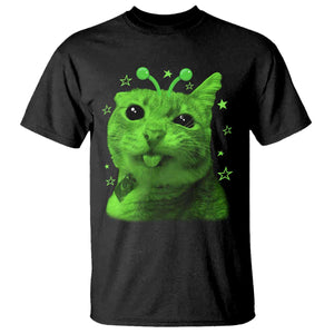 Funny Alien Cat Meme Retro Y2K Vintage Space Kitty T Shirt