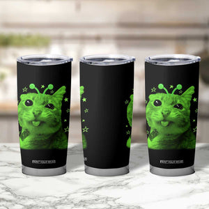 Funny Alien Cat Meme Retro Y2K Vintage Space Kitty Tumbler Cup