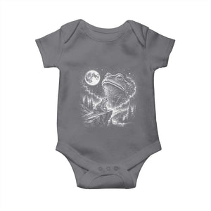 Frog Moon Baby Onesie Vintage 90s Frog Howling to Moon Parody Meme