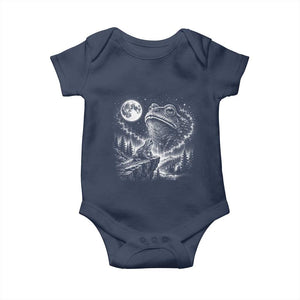 Frog Moon Baby Onesie Vintage 90s Frog Howling to Moon Parody Meme