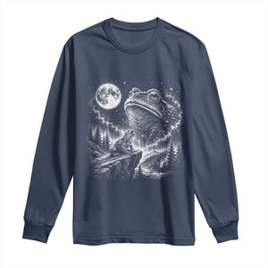 Frog Moon Long Sleeve Shirt Vintage 90s Frog Howling to Moon Parody Meme