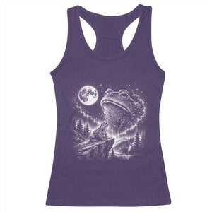 Frog Moon Racerback Tank Top Vintage 90s Frog Howling to Moon Parody Meme