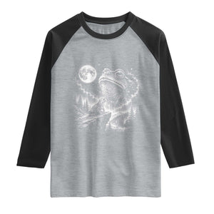 Frog Moon Raglan Shirt Vintage 90s Frog Howling to Moon Parody Meme