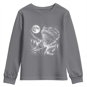 Frog Moon Youth Sweatshirt Vintage 90s Frog Howling to Moon Parody Meme