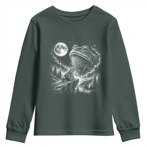 Frog Moon Youth Sweatshirt Vintage 90s Frog Howling to Moon Parody Meme