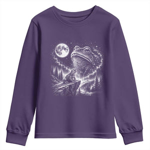 Frog Moon Youth Sweatshirt Vintage 90s Frog Howling to Moon Parody Meme