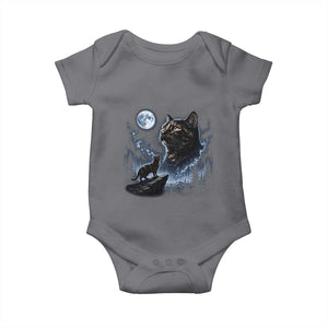 Tortoiseshell Cat Howling To The Moon Baby Onesie Tortie Cat Lover 90s Retro