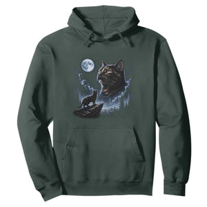 Tortoiseshell Cat Howling To The Moon Hoodie Tortie Cat Lover 90s Retro