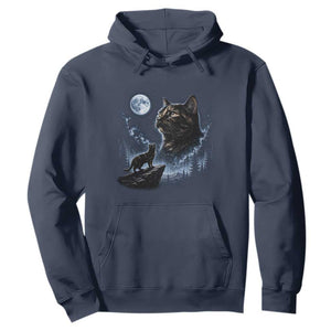Tortoiseshell Cat Howling To The Moon Hoodie Tortie Cat Lover 90s Retro