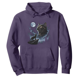 Tortoiseshell Cat Howling To The Moon Hoodie Tortie Cat Lover 90s Retro