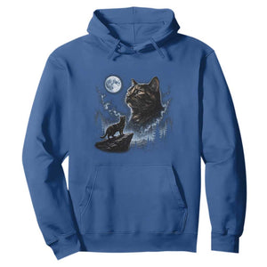 Tortoiseshell Cat Howling To The Moon Hoodie Tortie Cat Lover 90s Retro