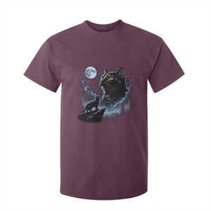 Tortoiseshell Cat Howling To The Moon T Shirt For Kid Tortie Cat Lover 90s Retro