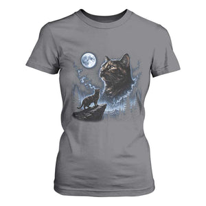 Tortoiseshell Cat Howling To The Moon T Shirt For Women Tortie Cat Lover 90s Retro