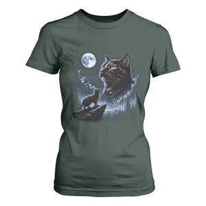 Tortoiseshell Cat Howling To The Moon T Shirt For Women Tortie Cat Lover 90s Retro